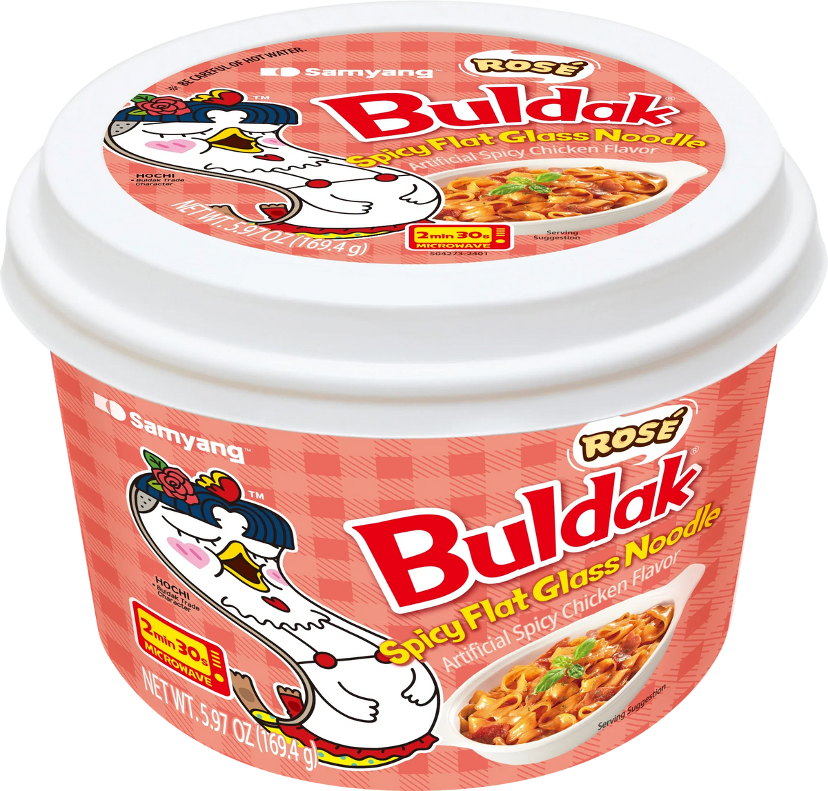 Buldak Wide Glass Noodle Rose - US 6219